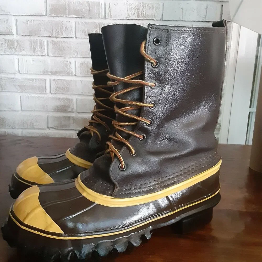 LaCrosse De-Icer Insulated Boot,Leather Upper sz 7,Steel Shank Brown & Gold